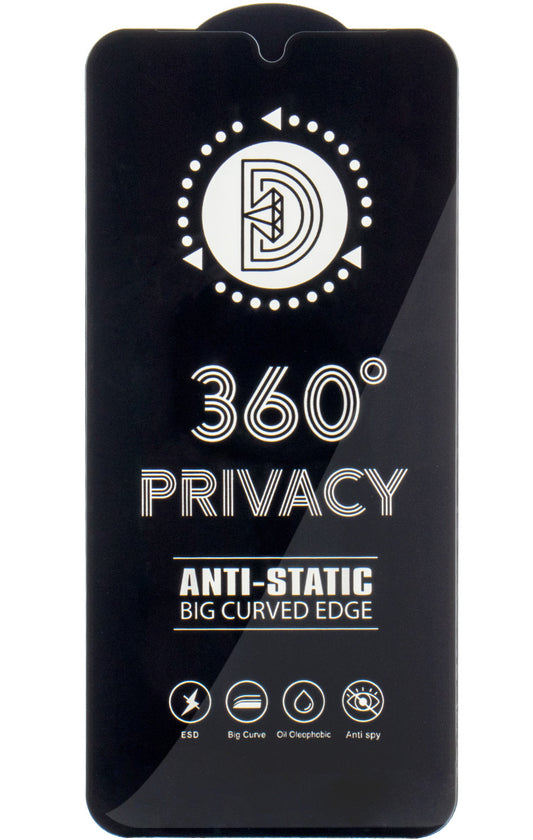 Pellicola Protettiva Schermo Privacy OEM 360 per Apple iPhone 17 / 16 Pro, Vetro Temperato, Full Glue
