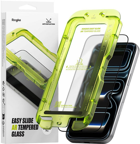 Ringke Easy Slide AR Displayschutzfolie für Apple iPhone 17 Pro, gehärtetes Glas, Full Glue, 2.5D, Schwarz