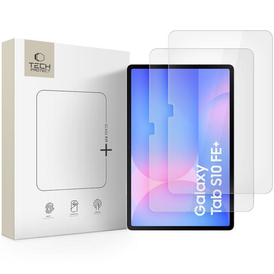 Pellicola Protettiva Schermo Tech-Protect FIT+ per Samsung Galaxy Tab S10 FE+, Vetro Temperato, Full Glue, Set 2 pezzi, 2.5D