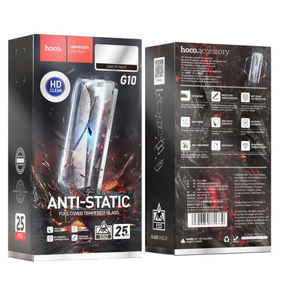 Film de protection d'écran HOCO pour Apple iPhone 14 Pro Max, Verre Trempé, Full Glue, Lot de 25 pièces, Noir