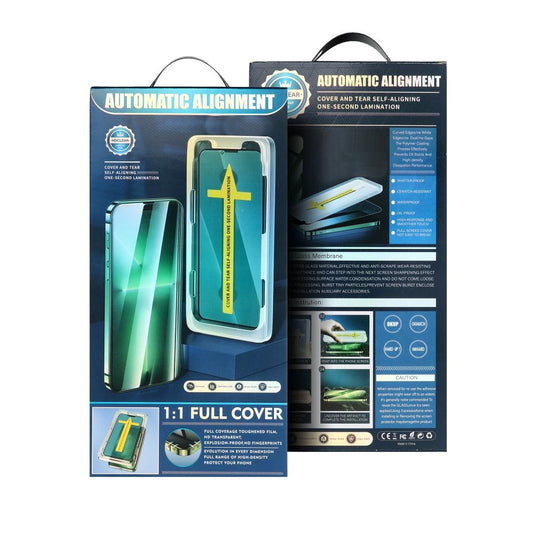 Film de protection d'écran OEM Alignement Automatique pour Apple iPhone 14 Pro Max, Verre Trempé, Collage Complet, 5D, Noir
