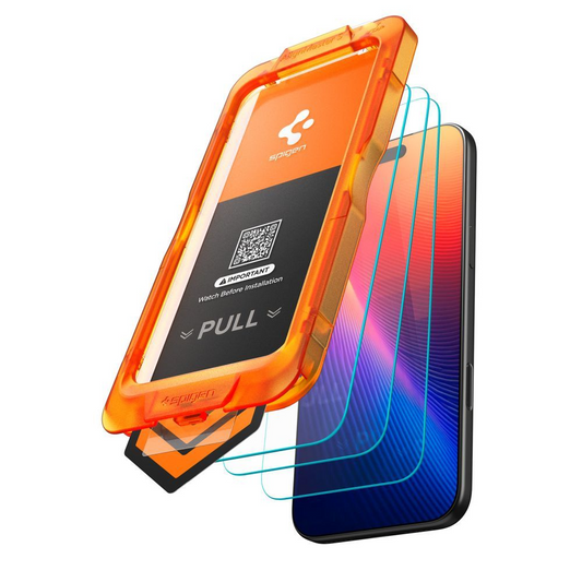 Schutzfolie Spigen GlastR Align Master Slim für Apple iPhone 17, Gehärtetes Glas, Vollverklebung, 3er Set