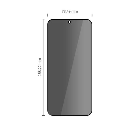 Pellicola protettiva per schermo Privacy Tech-Protect Spy+ per Samsung Galaxy A57 5G / A37 5G / S25 FE, Vetro temperato, Full Glue, Set 2 pezzi
