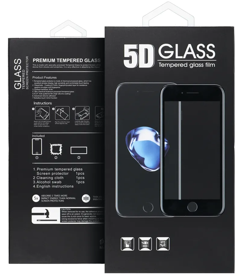Pellicola Protettiva Schermo Opaca OEM per Apple iPhone 16 Pro Max, Vetro Temperato, Colla Completa, 5D, Nera