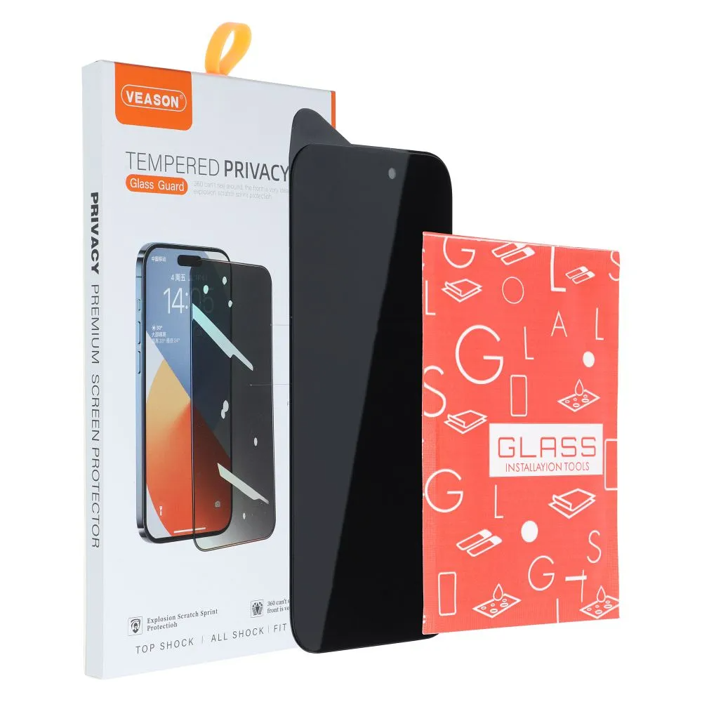 Film de protection d'écran Privacy Veason pour Apple iPhone 12 / 12 Pro, Verre trempé, Collage complet, 6D