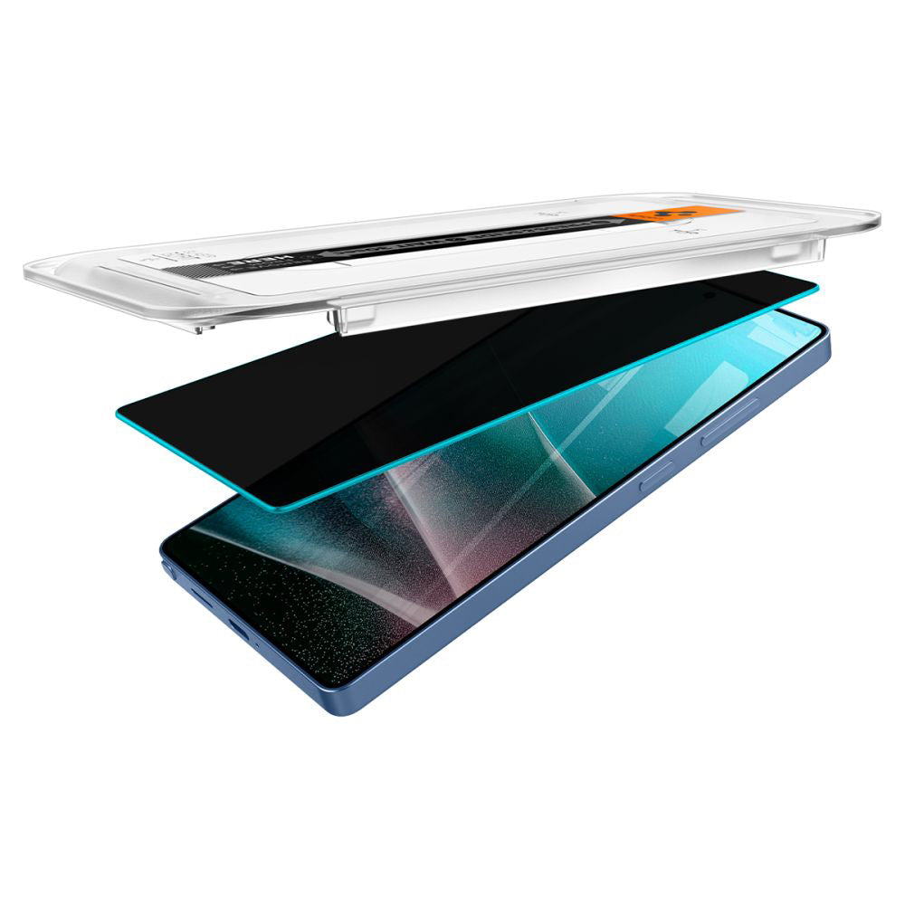 Pellicola protettiva per schermo Privacy Spigen GlastR EZ FIT HD per Samsung Galaxy S25 Ultra S938, Vetro temperato, Colla completa, Set 2 pezzi AGL09335