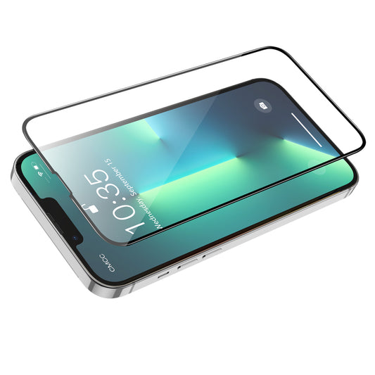 Film de protection écran HOCO G16 pour Apple iPhone 16e / 14 / 13 Pro / 13, Verre Trempé, Full Glue, 5D, Noir.