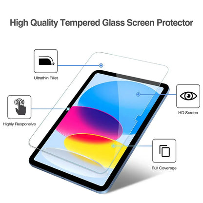 Film de protection écran Clear Lito Classic pour Apple iPad (2025) / (2022), Verre trempé, Full Glue, 2.5D