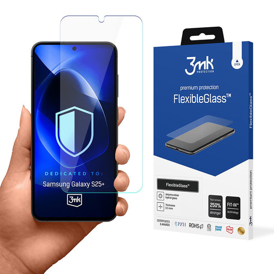Pellicola protettiva per schermo 3MK FlexibleGlass per Samsung Galaxy S25+ S936, Vetro Flessibile, Colla Totale