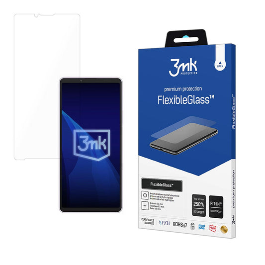 Film de protection d'écran 3MK FlexibleGlass pour Sony Xperia 10 VIII, Verre Flexible, Collage Complet