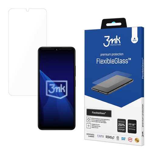 Pellicola protettiva per schermo 3MK FlexibleGlass per Xiaomi Poco C75 / Redmi 14C, Vetro Flessibile, Full Glue