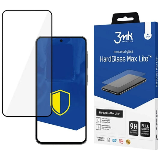 3MK HardGlass Max Lite Displayschutzfolie für Samsung Galaxy A56 A566 / A36 A366, Sicherheitsglas, Vollkleber, Schwarz