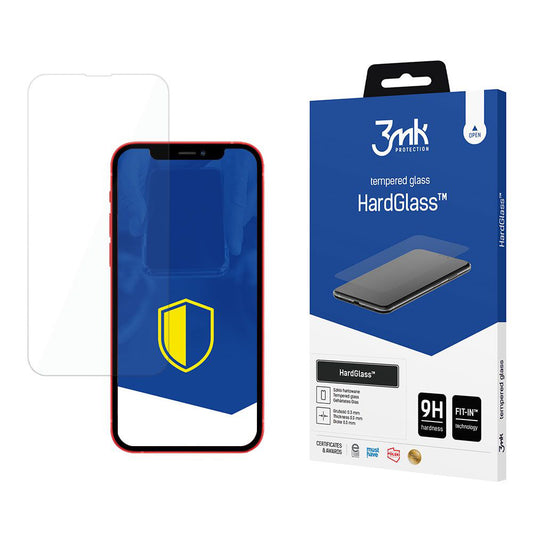 Film de protection d'écran 3MK HardGlass pour Apple iPhone 13, Verre Sécurisé, Collage Complet