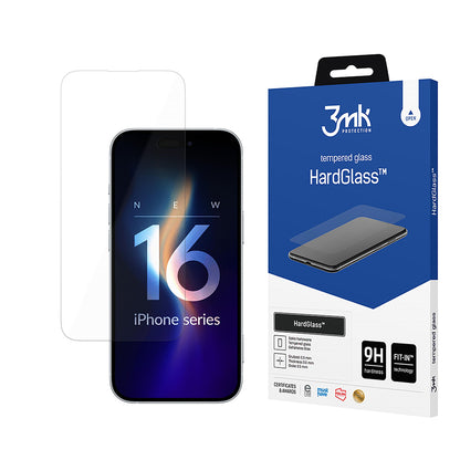 Pellicola protettiva per schermo 3MK HardGlass per Apple iPhone 16 Pro Max, Vetro Temperato, Full Glue