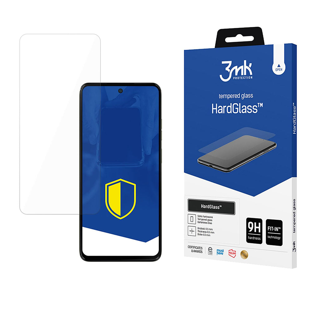 Pellicola protettiva per schermo 3MK HardGlass per Motorola Moto G15 / G15 Power / E15 / G05, Vetro temperato, Full Glue