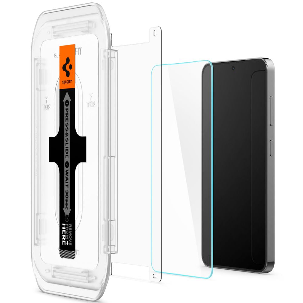 Film de protection d'écran Spigen GlastR EZ FIT pour Samsung Galaxy S25+ S936 / S24+ S926, Verre Trempé, Full Glue, Set de 2 pièces AGL07432