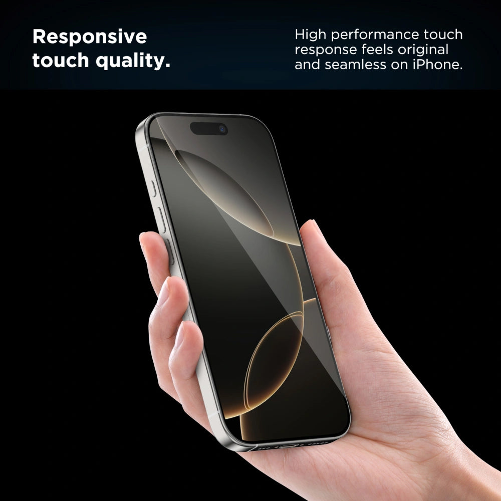 Pellicola Protettiva Schermo Tech-Protect Quick Set+ per Apple iPhone 16 Pro, Vetro Temperato, Full Glue, Set 2 pezzi, Nera