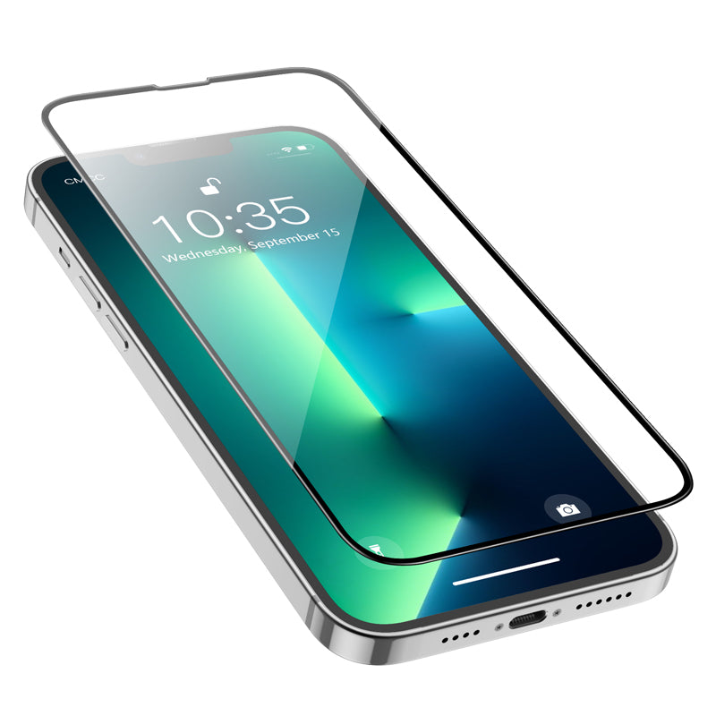 Schutzfolie HOCO G16 für Apple iPhone 16e / 14 / 13 Pro / 13, Gehärtetes Glas, Vollverklebung, 5D, Schwarz