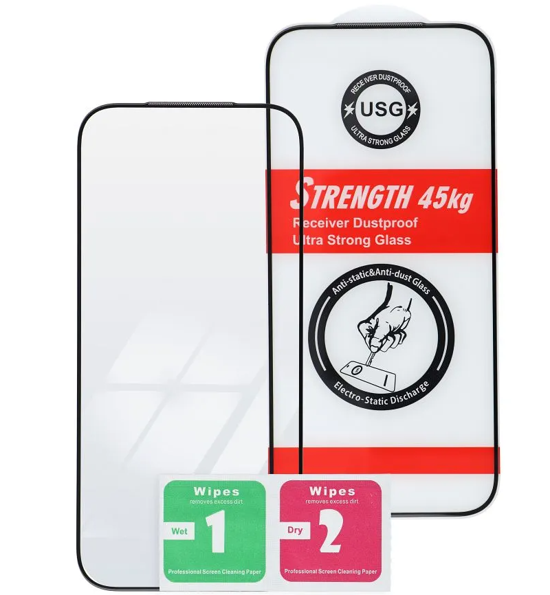 OEM Ultra Strong 45KG Screen Protector for Apple iPhone 11 Pro, Tempered Glass, Full Glue, 2.5D, Black