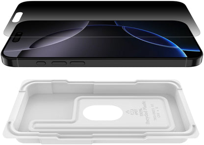 Film de protection d'écran Privacy Belkin ScreenForce InvisiGlass pour Apple iPhone 16 Pro Max, Verre trempé, Full Glue OVA170hq