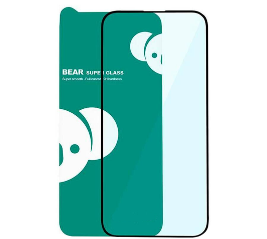 Pellicola Protettiva Schermo Bear Super Hard per Apple iPhone 18 Pro / 17 Pro / 17 / 16 Pro, Vetro Temperato, Full Glue, 3D, Nero