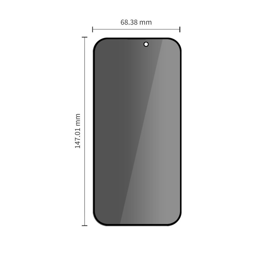 Pellicola protettiva per schermo Privacy Tech-Protect OneTouch per Apple iPhone 18 Pro Max, Vetro temperato, Full Glue, Set 2 pezzi