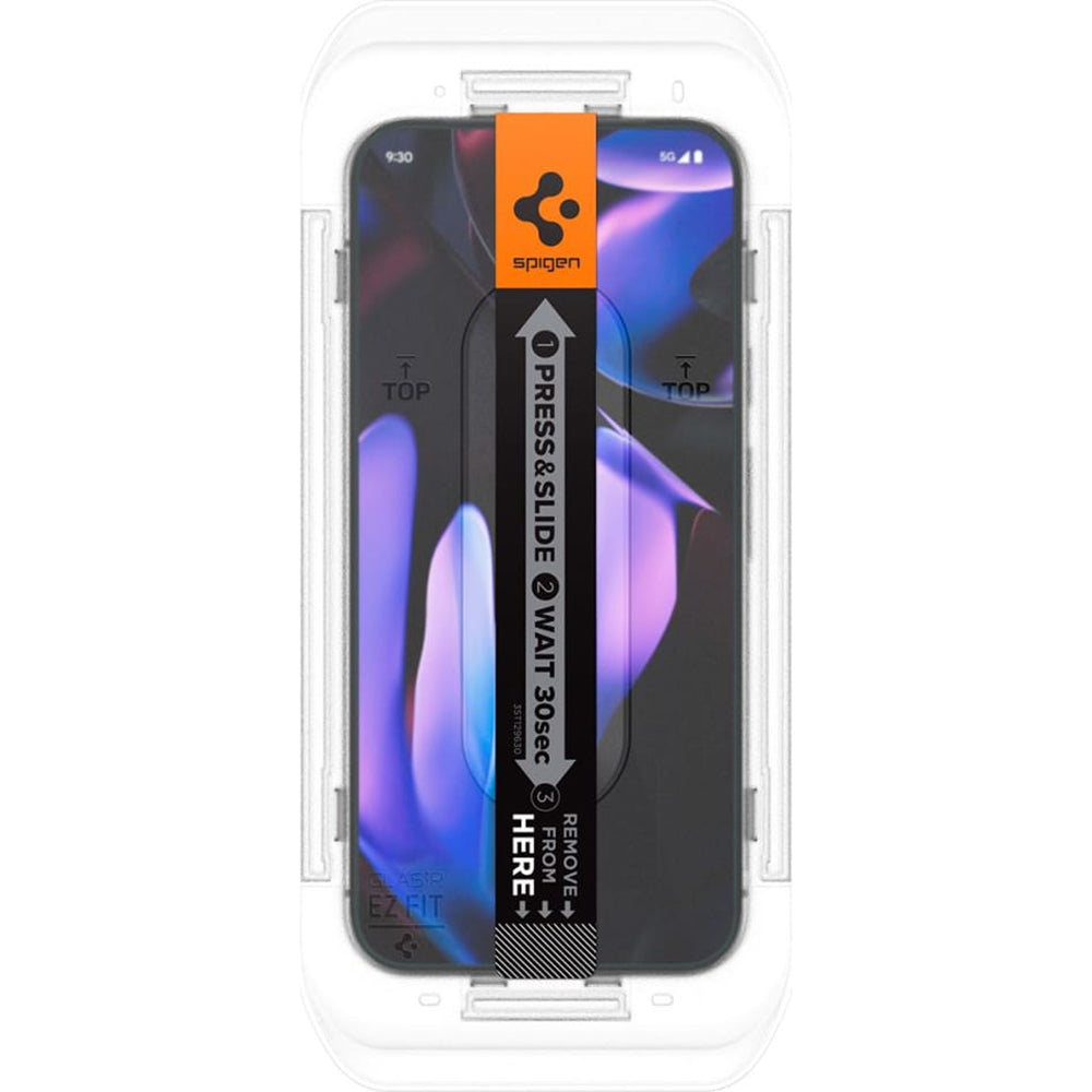 Pellicola protettiva Schermo Spigen GlastR EZ FIT per Google Pixel 9 Pro XL, Vetro Temperato, Full Glue, Set 2 pezzi AGL08445