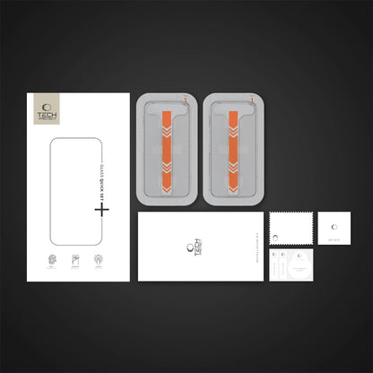 Pellicola Protettiva Schermo Tech-Protect Quick Set+ per Apple iPhone 16 Pro, Vetro Temperato, Full Glue, Set 2 pezzi, Nera