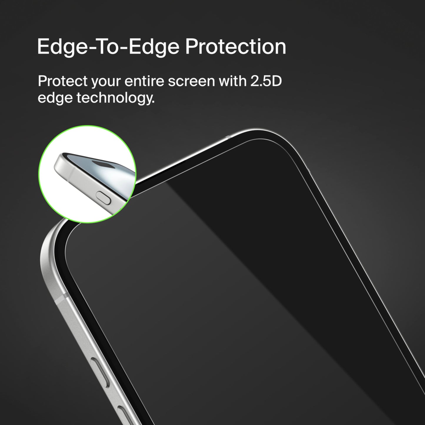 Film de protection d'écran Belkin ScreenForce TemperedGlass pour Apple iPhone 16 / 15 / 14 Pro, Verre trempé, Collage complet OVA135zz