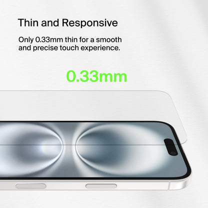 Film de protection d'écran Belkin ScreenForce TemperedGlass pour Apple iPhone 16 / 15 / 14 Pro, Verre trempé, Collage complet OVA135zz