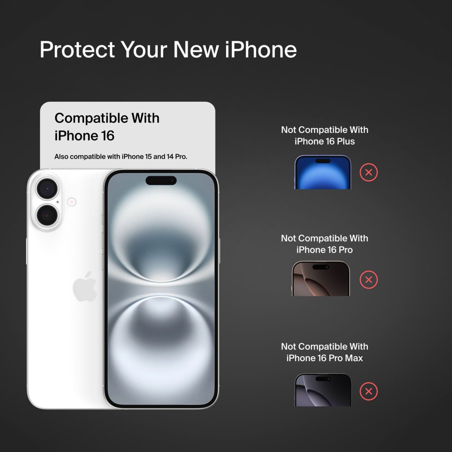 Film de protection d'écran Belkin ScreenForce TemperedGlass pour Apple iPhone 16 / 15 / 14 Pro, Verre trempé, Collage complet OVA135zz