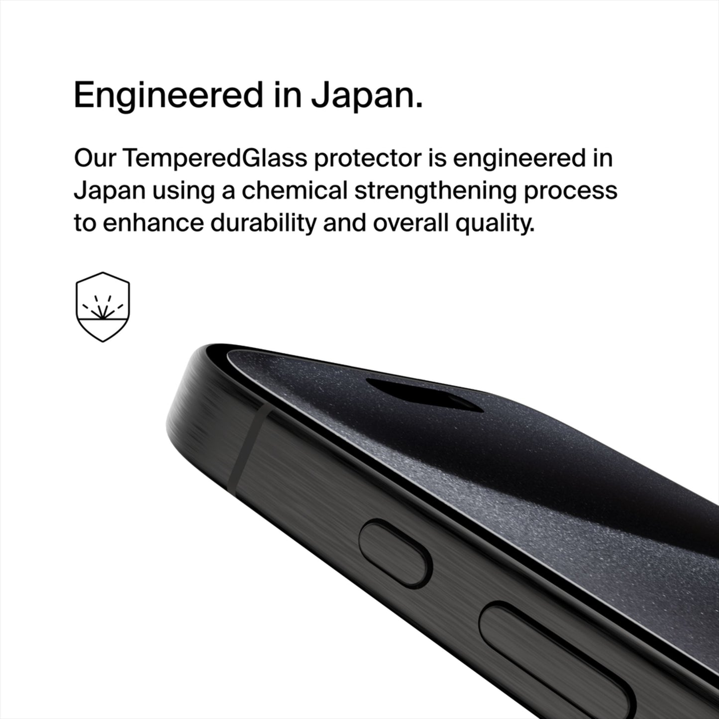 Film de protection d'écran Belkin ScreenForce TemperedGlass pour Apple iPhone 15 Pro, Verre trempé, Full Glue OVA137zz