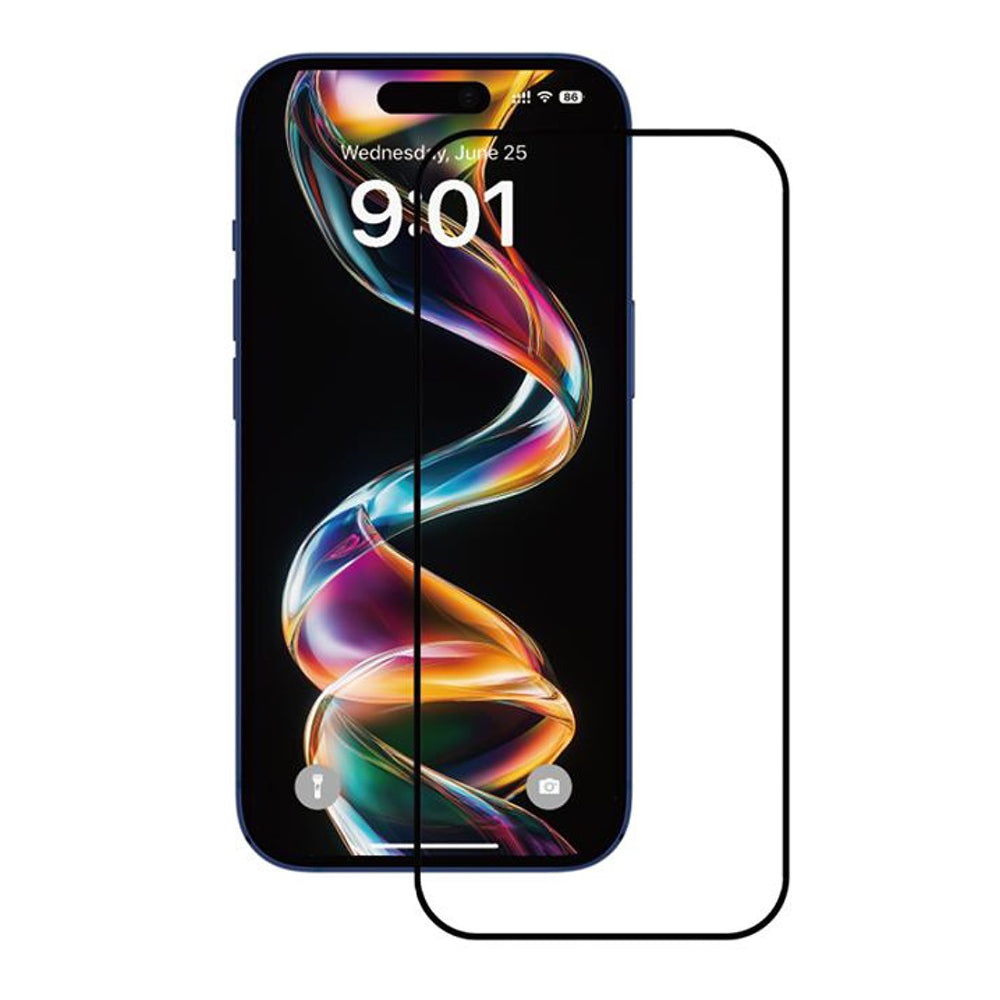 Anank 1X Reinforced Screen Protector for Apple iPhone 16 Pro Max, Tempered Glass, Full Glue, 2.5D, Black