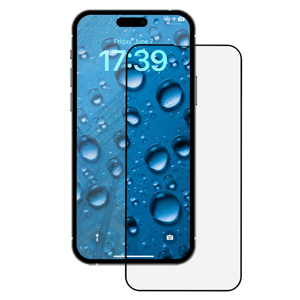 Pellicola protettiva per schermo Anank 3X Rinforzata per Apple iPhone 14 Pro Max, Vetro Temperato, Colla Completa, 2.5D, Nera