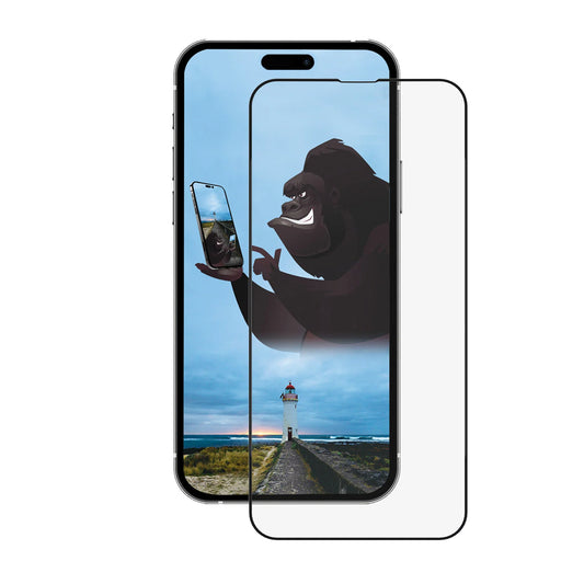 Film de protection d'écran Anank 5X Reinforced CG pour Apple iPhone 15 Pro, Verre trempé, Collage complet, 2.5D, Noir