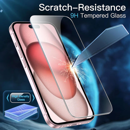 Anank Displayschutzfolie für Apple iPhone 15, gehärtetes Glas, Full Glue, 3D, 10 Stück Set