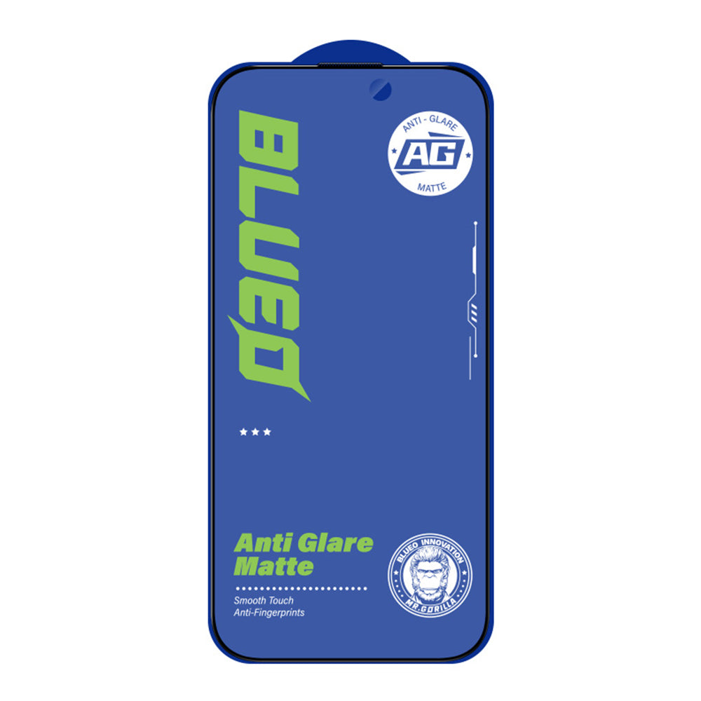 Film de protection d'écran Blueo Anti-Reflet pour Apple iPhone 14 Plus / 13 Pro Max, Verre Trempé, Collage Complet, Noir