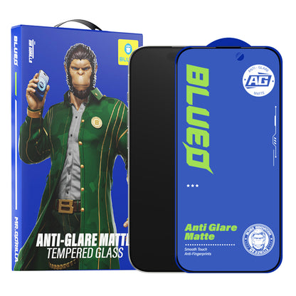 Film de protection d'écran Blueo Anti-Reflet pour Apple iPhone 14 Plus / 13 Pro Max, Verre Trempé, Collage Complet, Noir