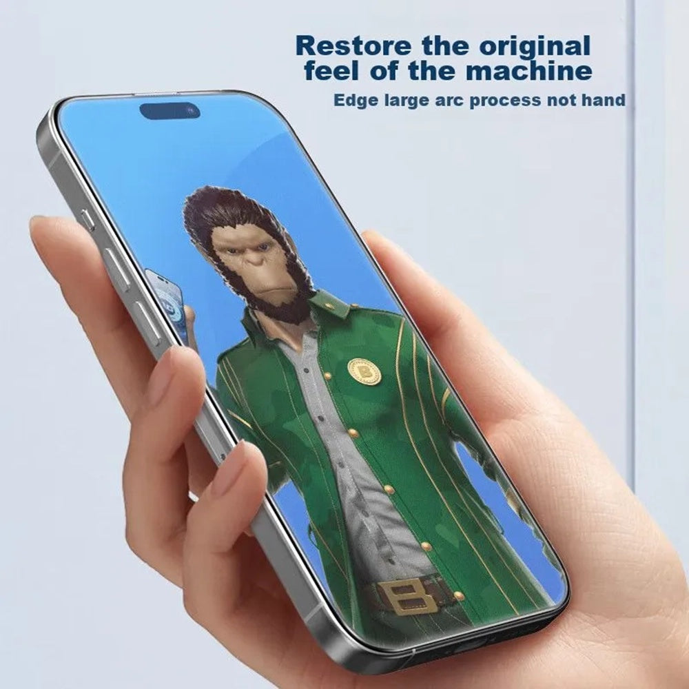 Film de protection d'écran Blueo Anti-Reflet pour Apple iPhone 14 Plus / 13 Pro Max, Verre Trempé, Collage Complet, Noir