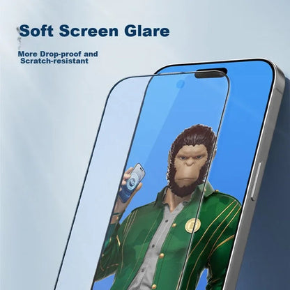 Film de protection d'écran Blueo Anti-Reflet pour Apple iPhone 14 Plus / 13 Pro Max, Verre Trempé, Collage Complet, Noir