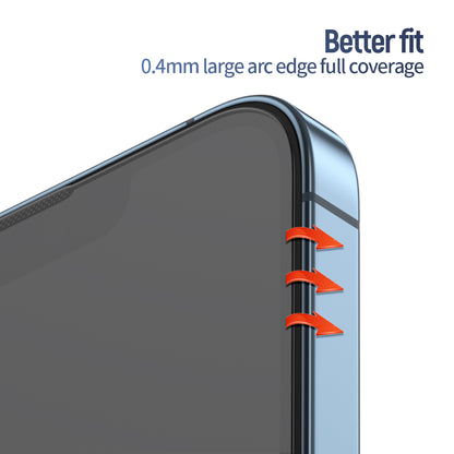 Film de protection d'écran Blueo Anti-Réfléchissant HD Applicator Pro pour Apple iPhone 16 Pro Max, Verre Trempé, Collage Complet, Noir