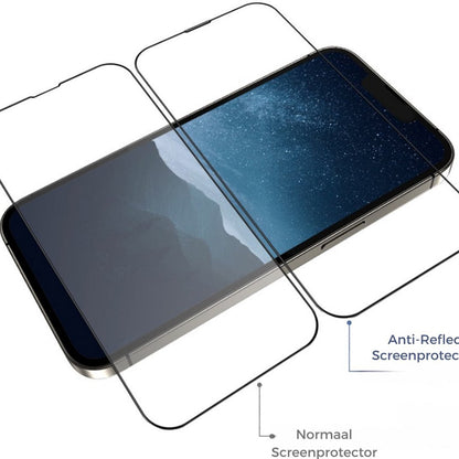 Blueo Anti-Reflective HD Schutzfolie mit Applicator Pro für Apple iPhone 16 Pro, gehärtetes Glas, Vollkleber, Schwarz