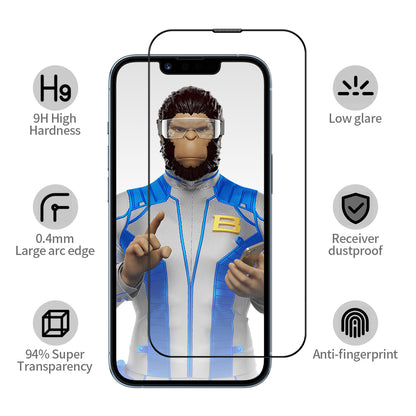 Blueo Anti-Reflective HD Schutzfolie mit Applicator Pro für Apple iPhone 16 Pro, gehärtetes Glas, Vollkleber, Schwarz