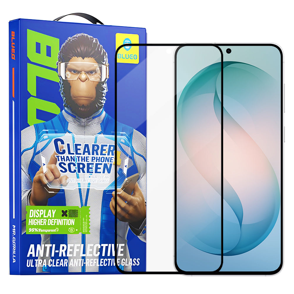 Film de protection écran Blueo Anti-Reflective HD pour Samsung Galaxy S26 Plus S947, Verre Trempé, Full Glue, Noir