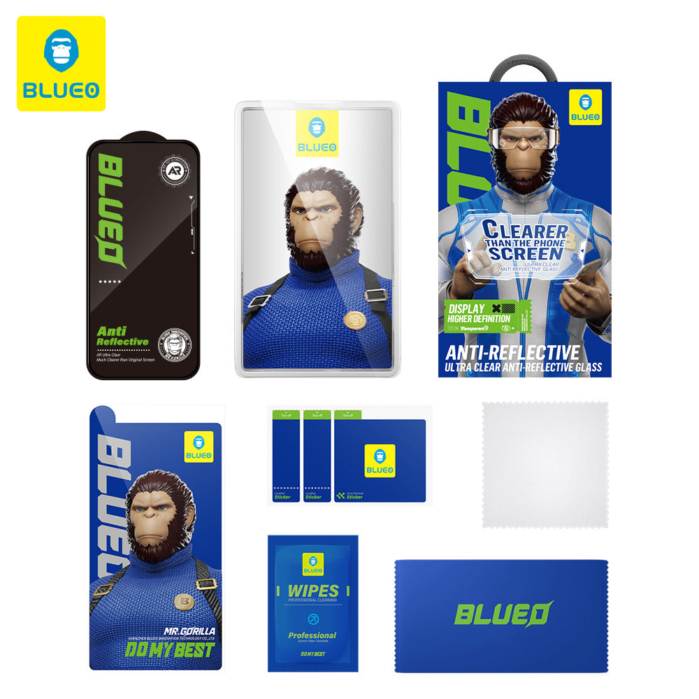 Film de protection écran Blueo Anti-Reflective HD pour Samsung Galaxy S26 S942, Verre Trempé, Full Glue, Noir