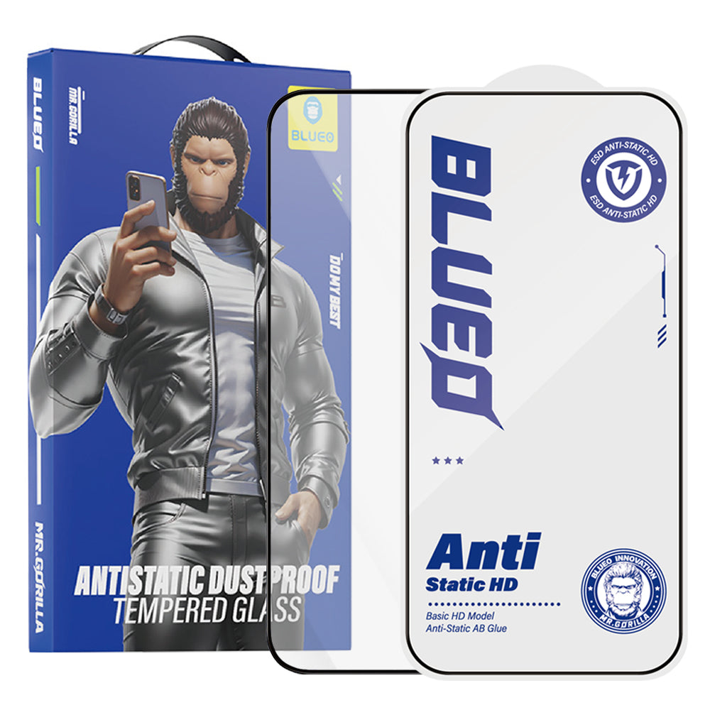 Pellicola protettiva per schermo Blueo Anti-Static HD per Apple iPhone 11 Pro Max / XS Max, Vetro temperato, Full Glue, Nero