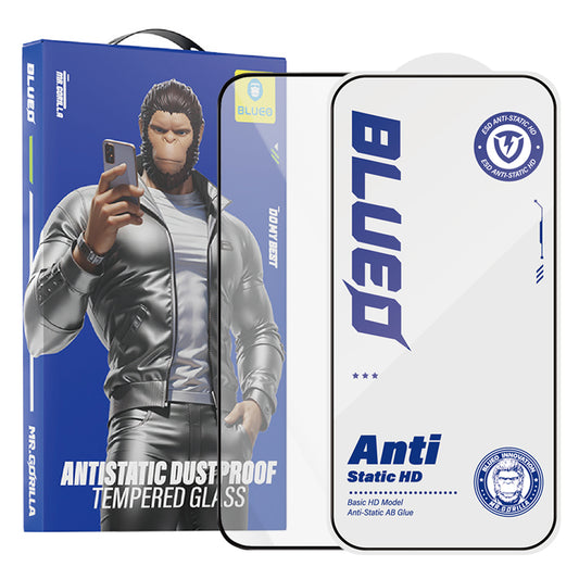 Blueo Anti-Static HD Displayschutzfolie für Apple iPhone 11 / XR, gehärtetes Glas, Vollkleber, Schwarz