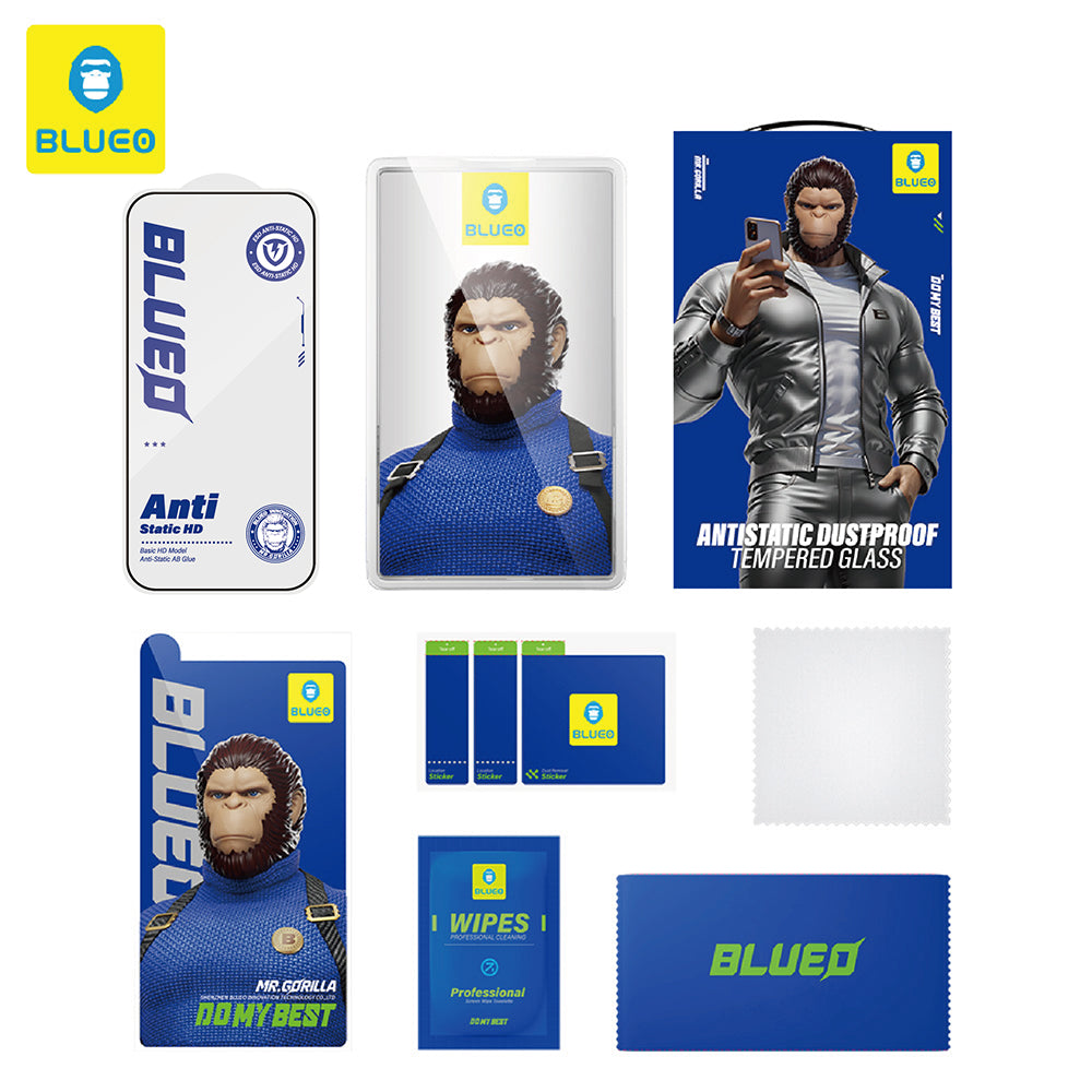 Schutzfolie Blueo Anti-Static HD für Samsung Galaxy S26 S942, Gehärtetes Glas, Vollverklebung, Schwarz