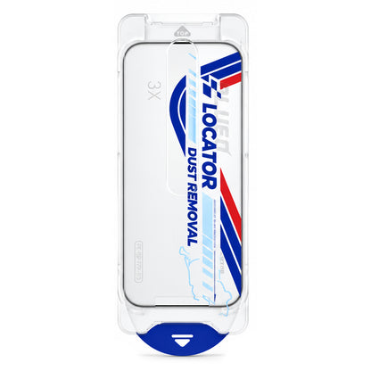 Pellicola protettiva per schermo Blueo Drop Resistant Applicator Pro per Apple iPhone 18 Pro / 17 Pro / 17 / 16 Pro, vetro temperato, adesivo integrale, nera