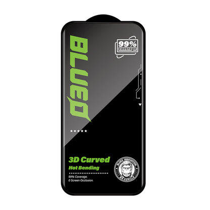 Blueo HD Displayschutzfolie für Apple iPhone 16 Pro Max, gehärtetes Glas, Full Glue, 3D, Schwarz